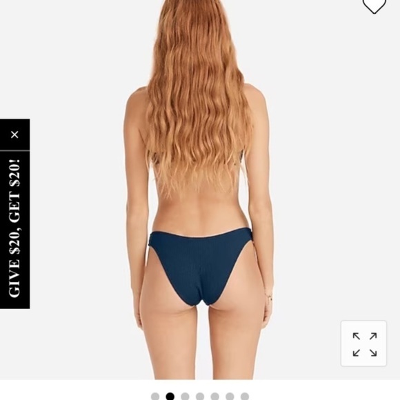 NWT J.Crew Midnight Blue Scrunchie Textured Curved Waist Cheeky Bikini Bottom XL - Picture 6 of 15